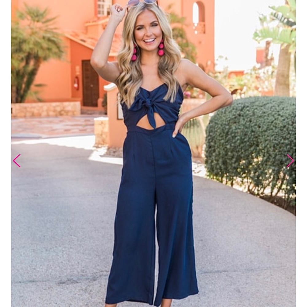 Navy Jumpsuit with Cutout